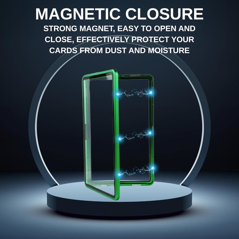 RedCap Magnetic Aluminum Graded PSA Slab Guard UV Resistant Glass 35PT Premium Protector Display Case For Standard PSA CGC Graded Sport Trading Cards - Aurora Green - Image 4